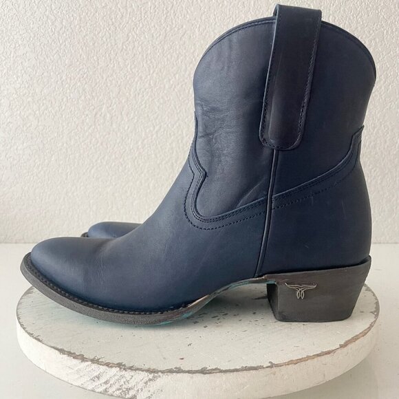 Lane PLAIN JANE Womens Cowboy Bootie 9 Midnight Navy Western Cowgirl Ankle Boot - Picture 5 of 14